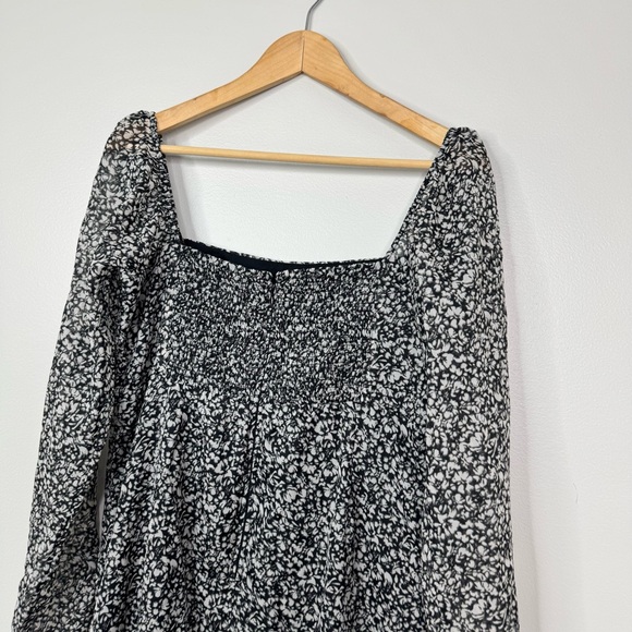 Abercrombie & Fitch Emerson Chiffon Long Sleeve MIDI Floral Square Neck Sundress - Picture 10 of 12
